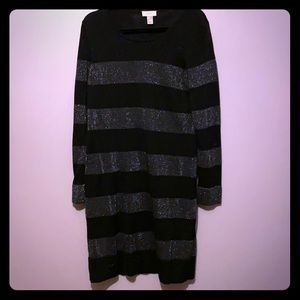 Loft Black/silver Sweater Dress
